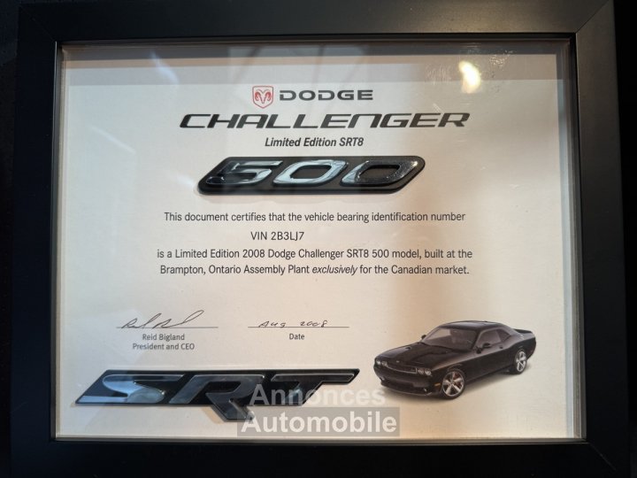 Dodge Challenger SRT8 61L 425HP FIRST EDITION 500 Toit ouvrant - 9